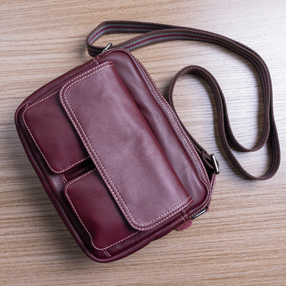 Li Ji | Original leather handmade | First-layer cowhide horizontal small backpack No. 2288