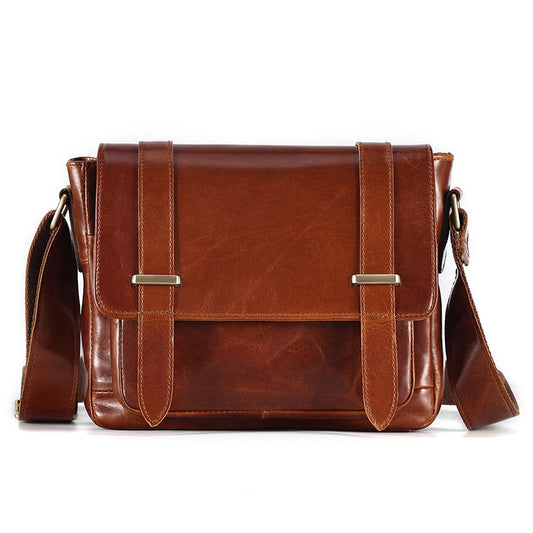 Li Ji | Original handmade genuine leather | Oily leather messenger bag No. 6689