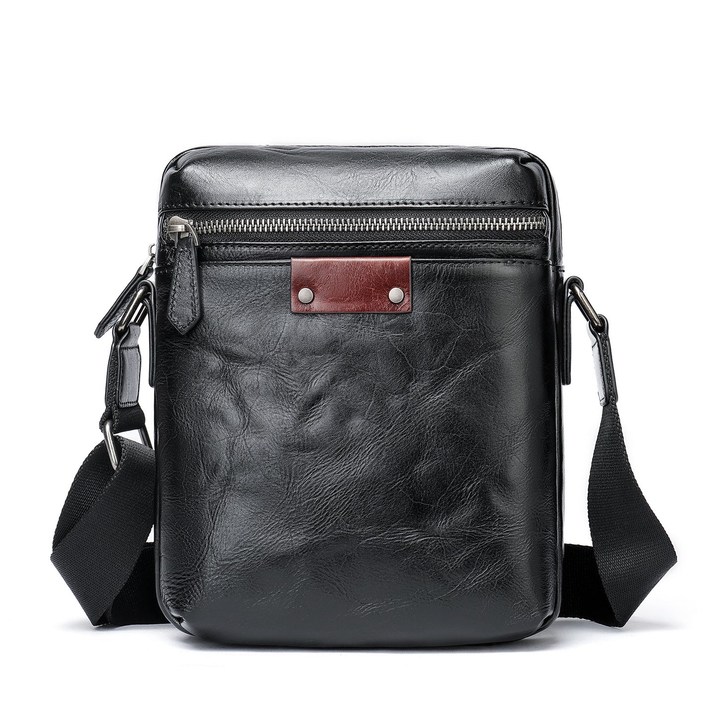 Li Ji | Original genuine leather | Handmade scratch-grained first-layer cowhide vertical shoulder bag No. 6067 