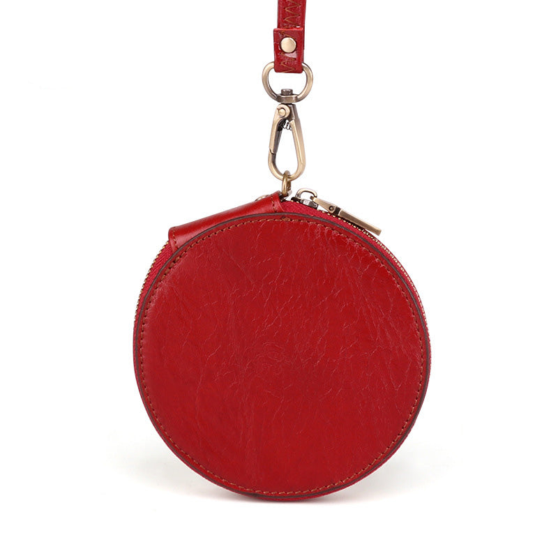 Li Ji | Original handmade genuine leather | Leather small round coin purse No. K058