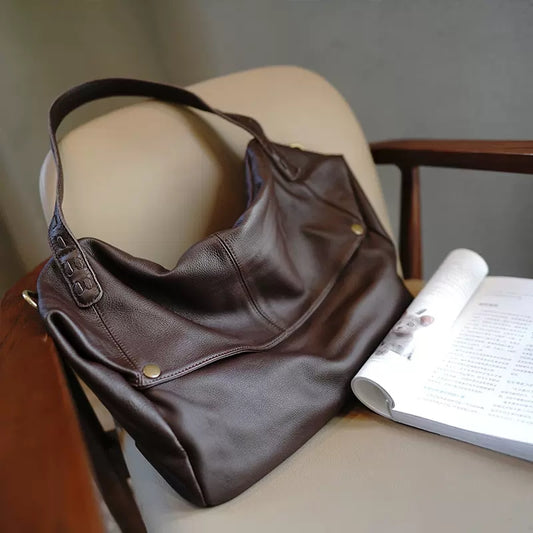 Li Ji | Original handmade genuine leather | High-quality soft cowhide benchmark large tote bag No. M3301