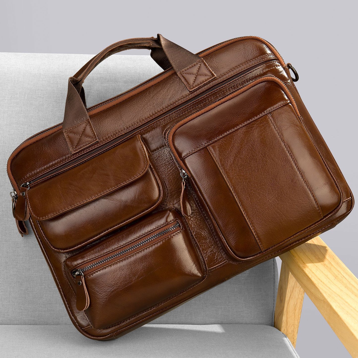 Li Ji | Original handmade | Official leather briefcase No. 5029