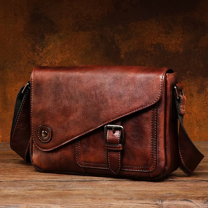 Li Ji | Original handmade genuine leather | Covered and covered cowhide messenger shoulder bag No. 5135 