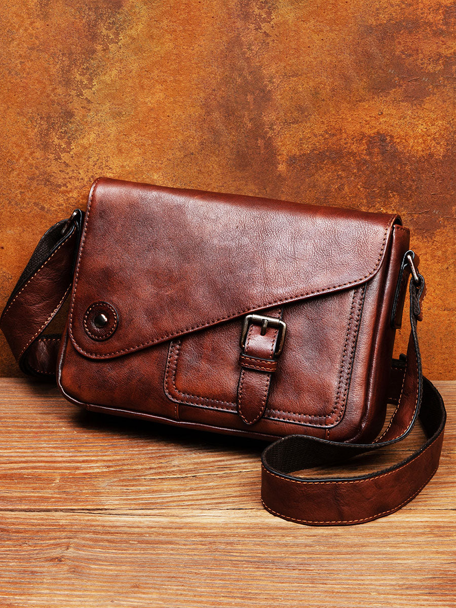 Li Ji | Original handmade genuine leather | Covered and covered cowhide messenger shoulder bag No. 5135 