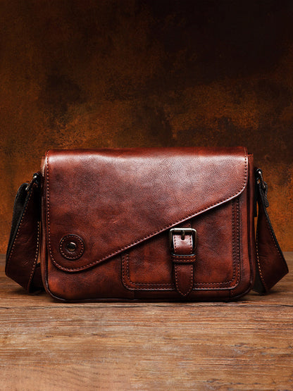 Li Ji | Original handmade genuine leather | Covered and covered cowhide messenger shoulder bag No. 5135 