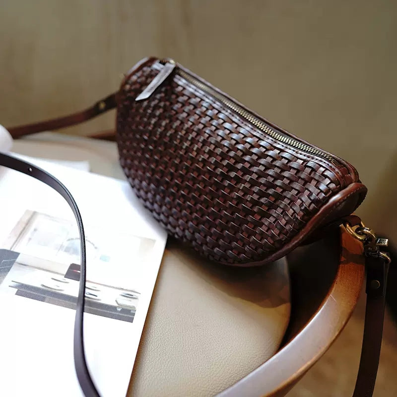 Li Ji | Original | Genuine woven handmade leather tanned saddle bag No. M9121 