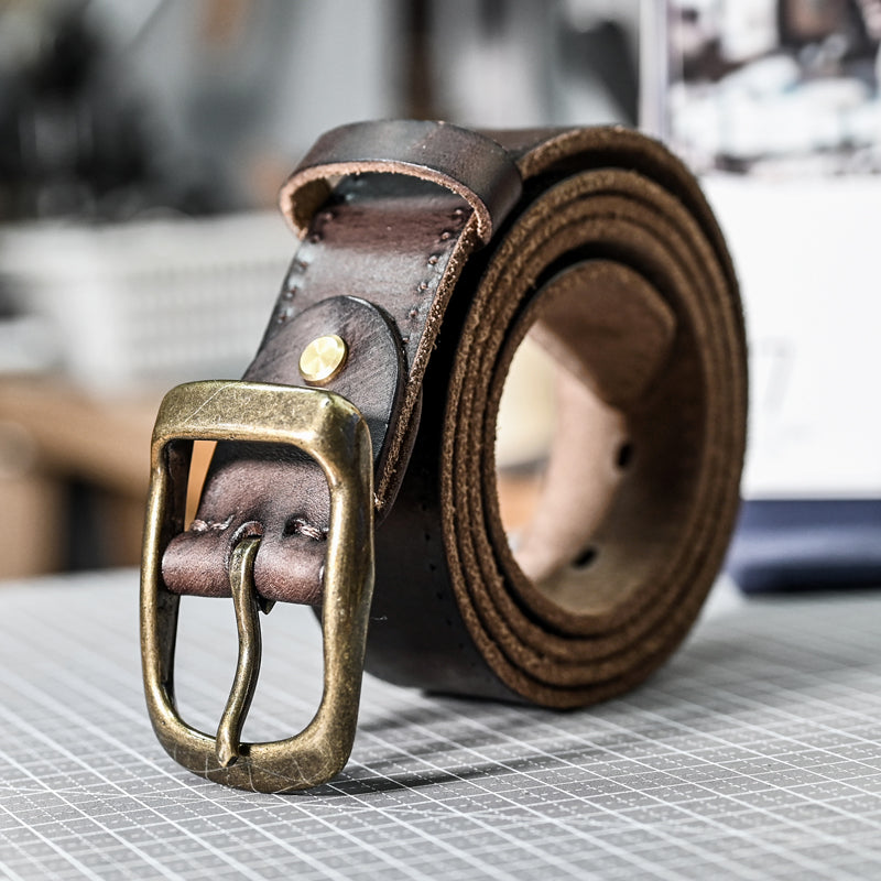 Li Ji | Original handmade | Real thick cowhide trendy pin buckle belt No. 6006