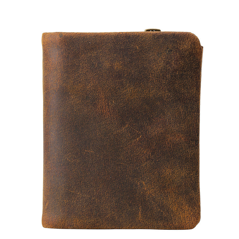 Li Ji | Original handmade genuine leather | Detachable mother-in-law wallet, short cowhide leather cloth No. 4127 