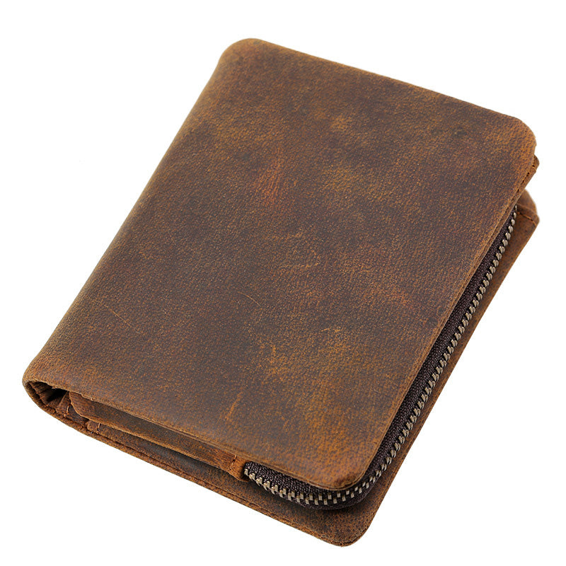 Li Ji | Original handmade genuine leather | Detachable mother-in-law wallet, short cowhide leather cloth No. 4127 