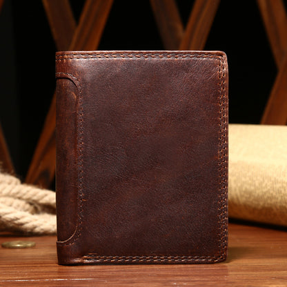 Li Ji | Original handmade genuine leather | Short and functional multi-digit wallet No. 523 