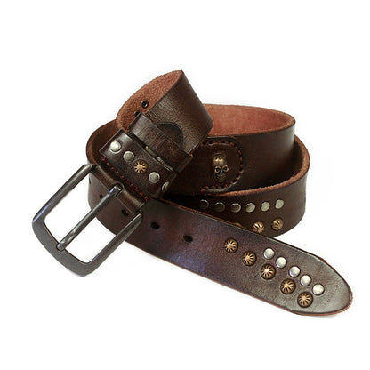 Li Ji | Original leather handmade | Rivet pin buckle belt YD1038 