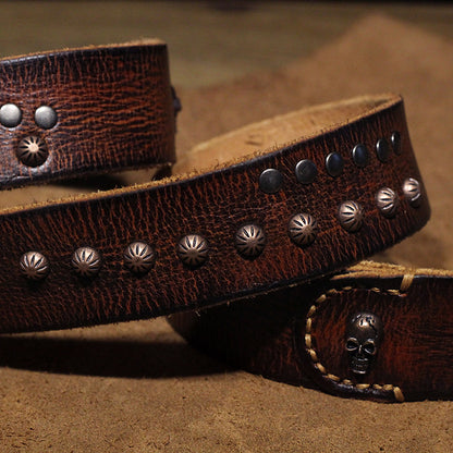 Li Ji | Original leather handmade | Rivet pin buckle belt YD1038 