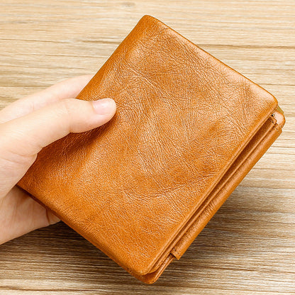 Li Ji | Original handmade leather | Tri-fold wallet No. 0191 