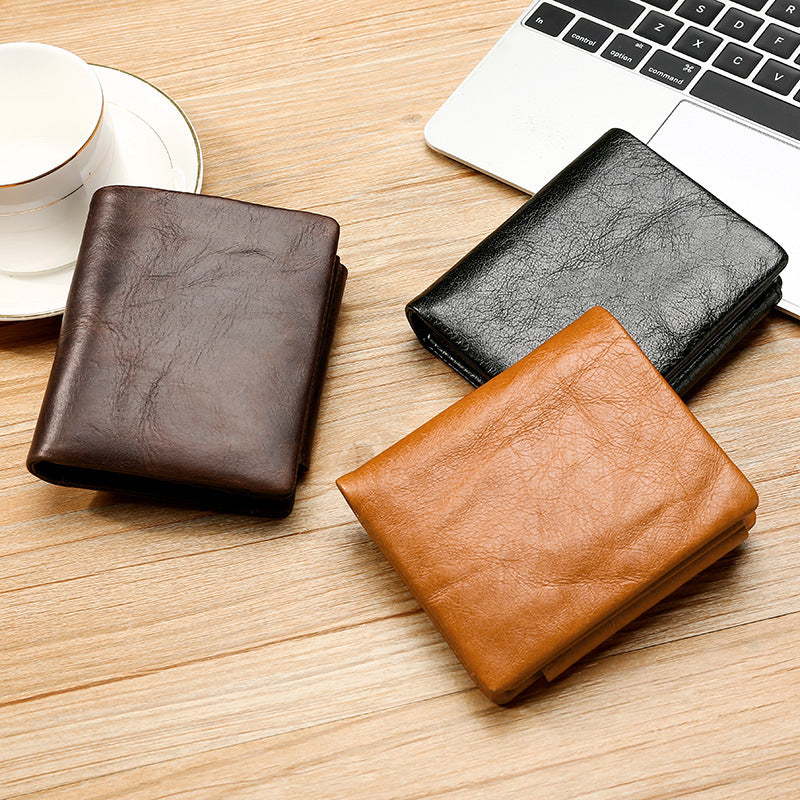 Li Ji | Original handmade leather | Tri-fold wallet No. 0191 