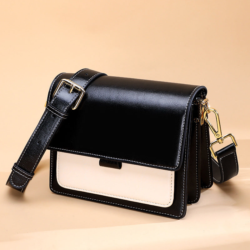 Li Ji | Original handmade | Two-layer cowhide small square bag/three-dimensional accordion bag No. 10935 