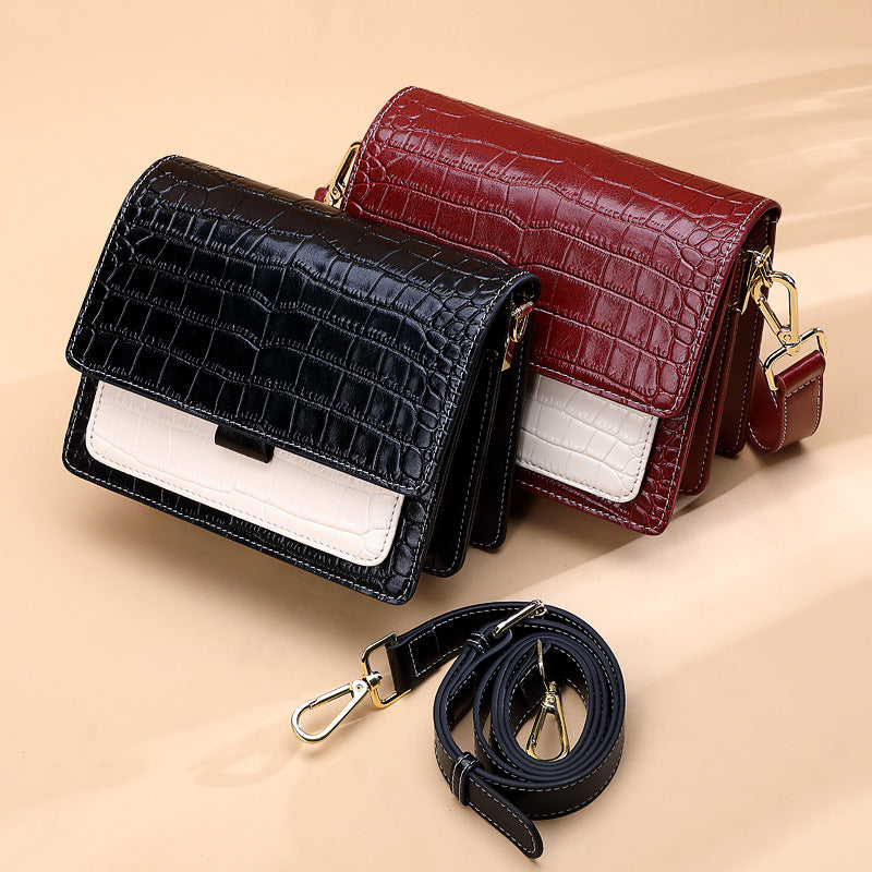 Li Ji | Original handmade | Two-layer cowhide small square bag/three-dimensional accordion bag No. 10935 