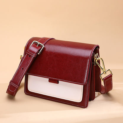 Li Ji | Original handmade | Two-layer cowhide small square bag/three-dimensional accordion bag No. 10935 