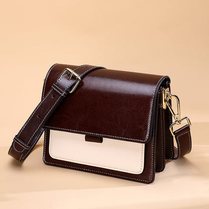 Li Ji | Original handmade | Two-layer cowhide small square bag/three-dimensional accordion bag No. 10935 