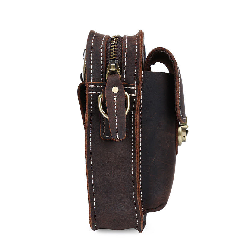 Li Ji | Original genuine leather handmade | Men's leather waist bag No. 31106 