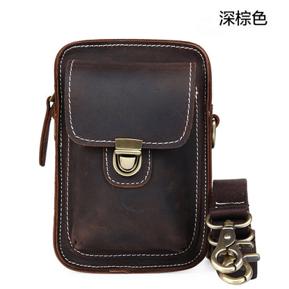 Li Ji | Original genuine leather handmade | Men's leather waist bag No. 31106 