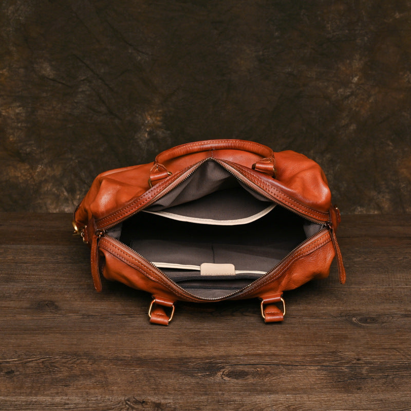 Li Ji | First-layer cowhide | Dumpling-shaped zipper tote bag No. SG022