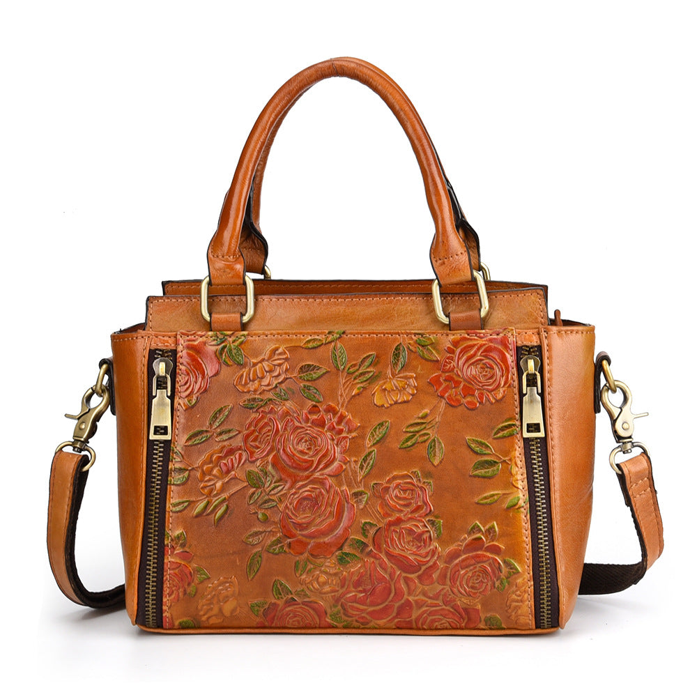 Li Ji | Original handmade genuine leather | Flower doctor bag_Colored female plant flower No. 9005