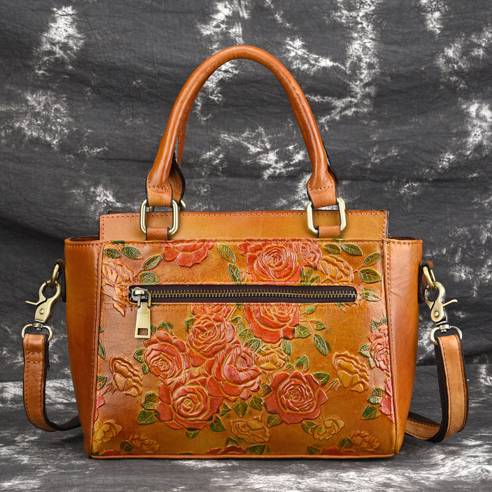 Li Ji | Original handmade genuine leather | Flower doctor bag_Colored female plant flower No. 9005