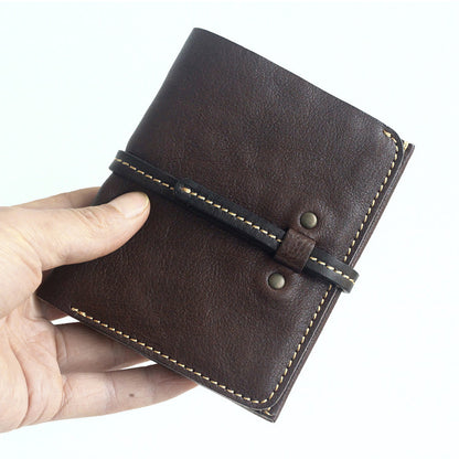 Li Ji | Original handmade leather | 20% off drawstring buckle - Unisex wallet No. 9501 