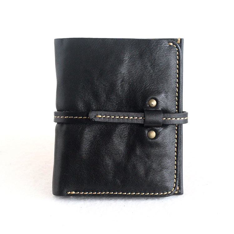 Li Ji | Original handmade leather | 20% off drawstring buckle - Unisex wallet No. 9501 