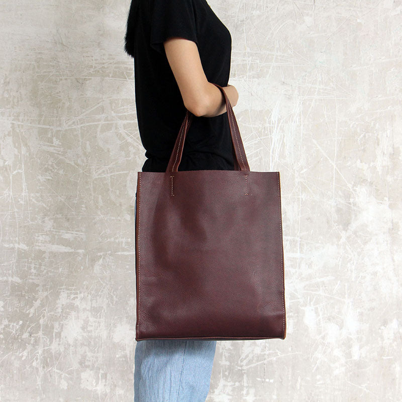 Li Ji | Handmade Original Genuine Soft Leather Tote Bag Casual Retro Bag No. 3636