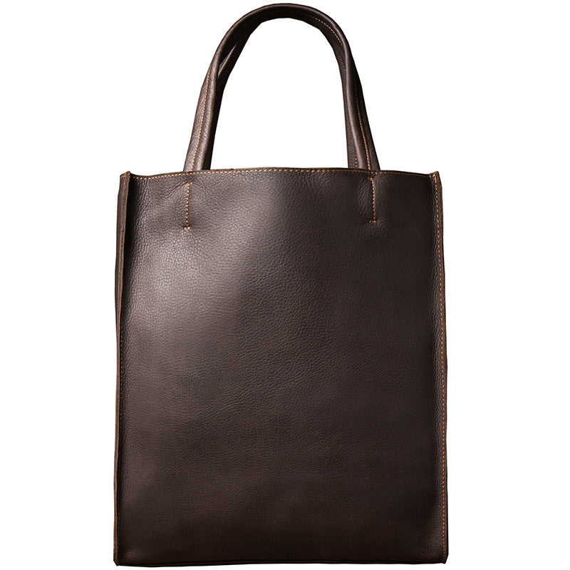 Li Ji | Handmade Original Genuine Soft Leather Tote Bag Casual Retro Bag No. 3636